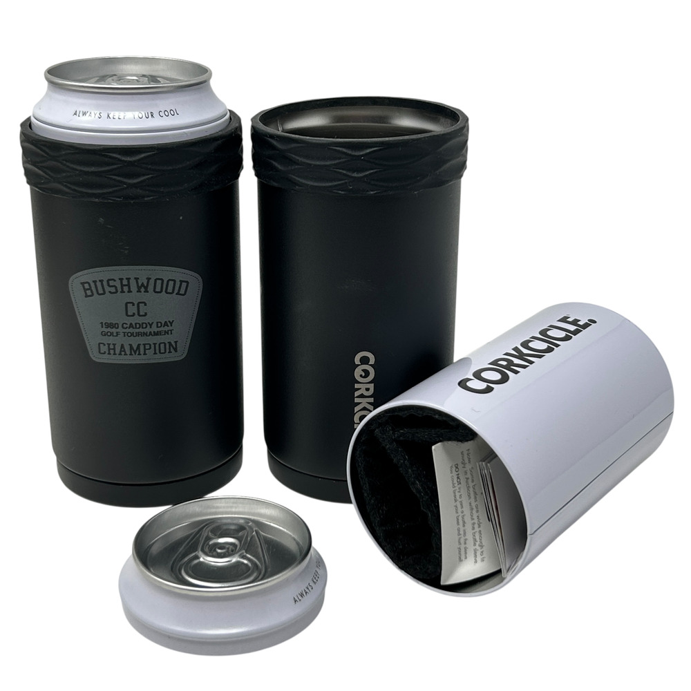 Lot of 2 Caddyshack Corkcicle Arctican Can Bottle Cooler Black Travis Mathew